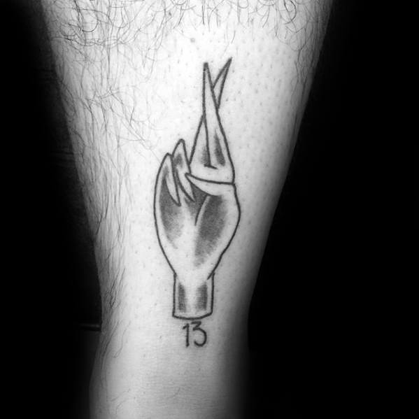 Small Simple Fingers Crossed Guys Tattoo Ideas
