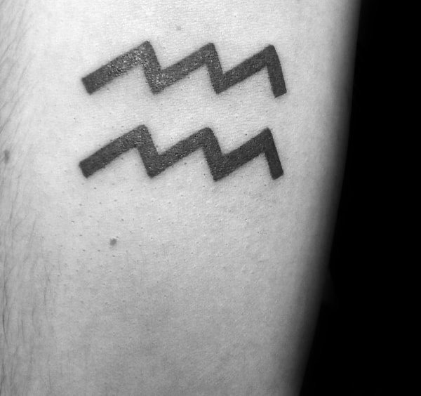 Small Simple Guys Aquarius Tattoo Designs