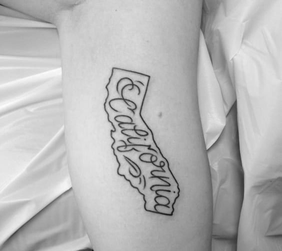 Small Simple Guys California Arm Tattoo