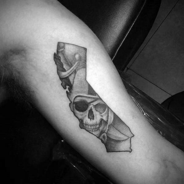 Small Simple Guys Oakland Raiders Tattoo On Inner Arm Bicep