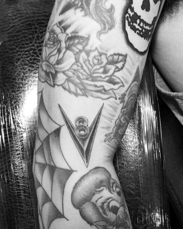 Small Simple Guys V8 Arm Tattoos