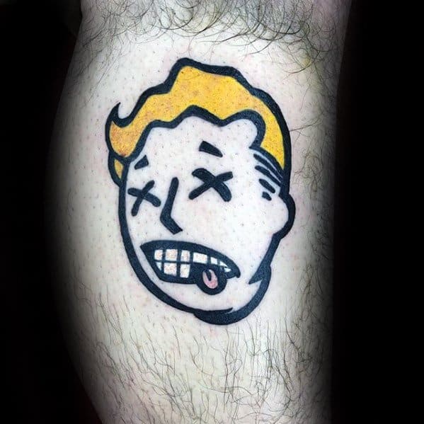 Small Simple Head Leg Fallout Guys Tattoo Designs