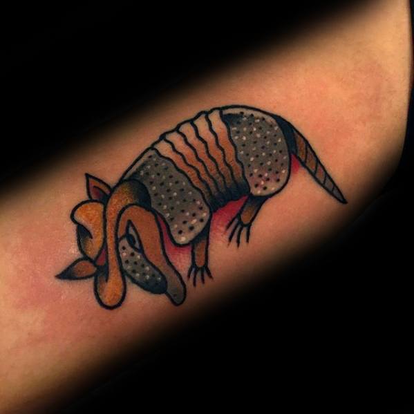 Small Simple Inner Forearm Armadillo Male Tattoos