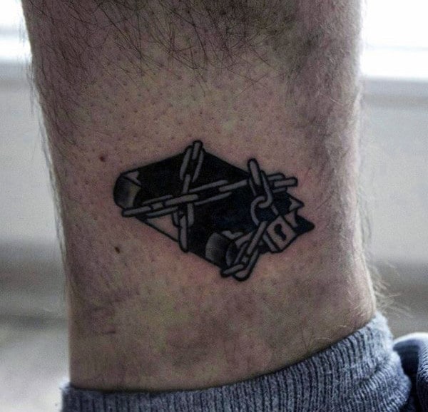 Small Simple Masculine Celtic Chain Tattoo