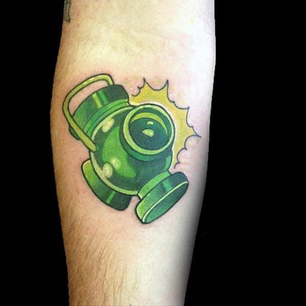 Small Simple Mens 3d Green Lantern Inner Forearm Tattoo
