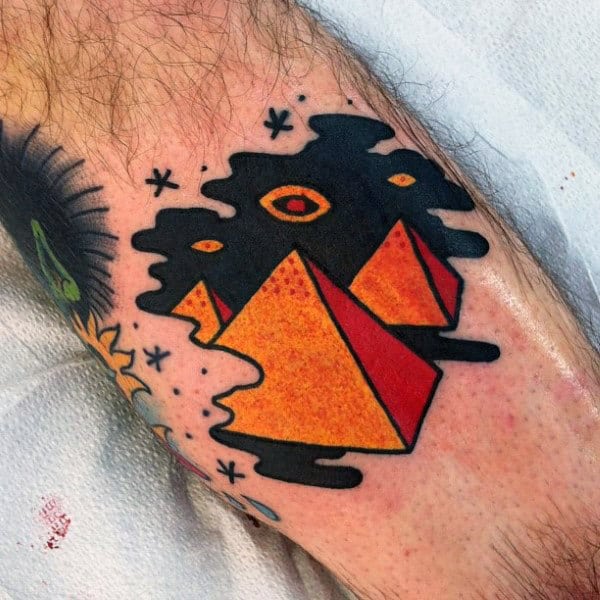Small Simple Mens Creative Pyramid Tattoos