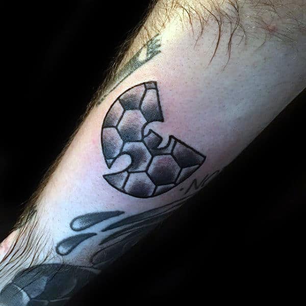 Small Simple Mens Geometric Wu Tang Forearm Tattoos