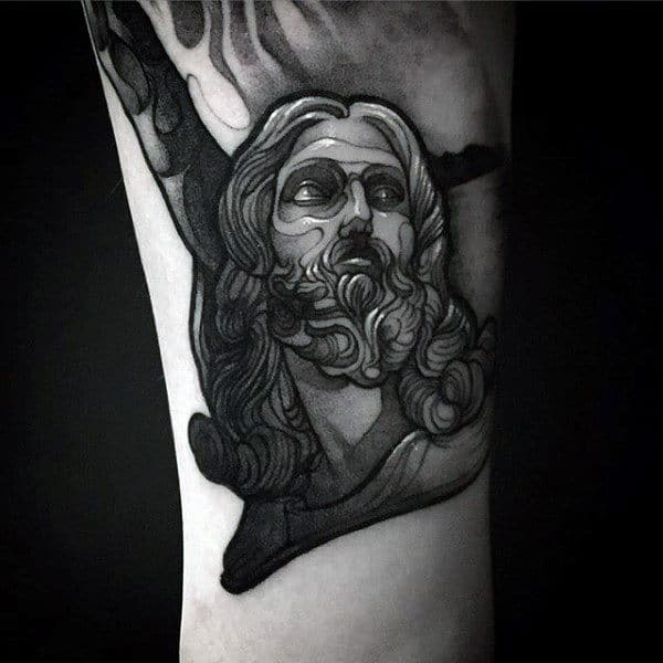 Small Simple Mens Jesus Arm Tattoo Ideas
