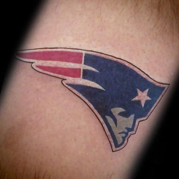 Small Simple Mens New England Patriots Arm Tattoo Designs