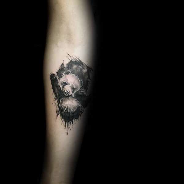Small Simple Mens Panda Watercolor Tattoo Ideas
