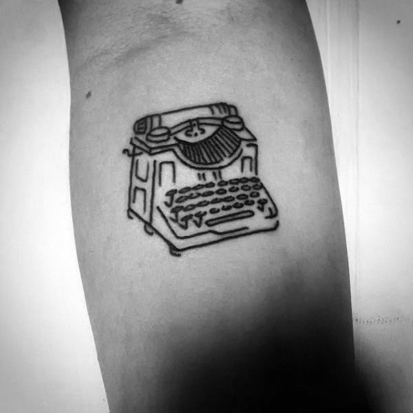 Small Simple Mens Typewriter Tattoo Designs