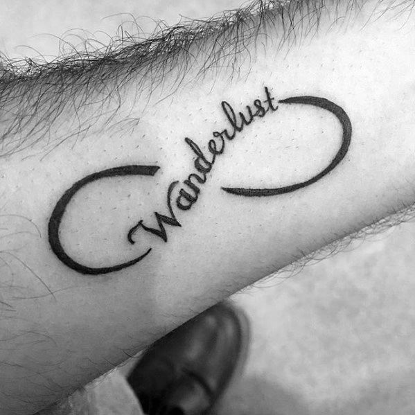 Small Simple Mens Wanderlust Forearm Tattoo Ideas