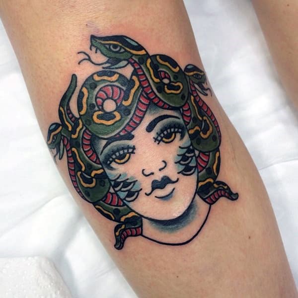 Small Simple Old School For Males On Forearm