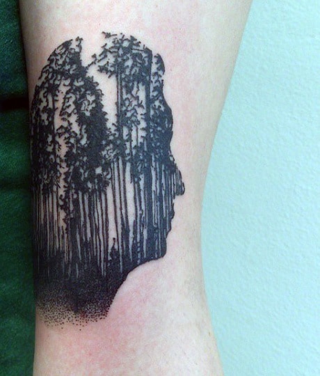 Small Simple Pine Tree Tattoos Men