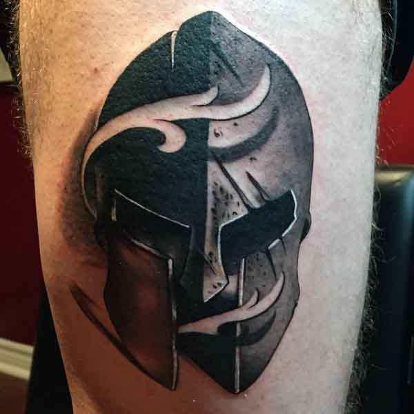 Small Simple Spartan Warriors Tattoos Men