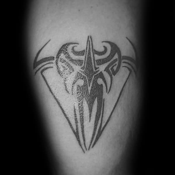 Small Simple Tribal Aries Tattoo For Men