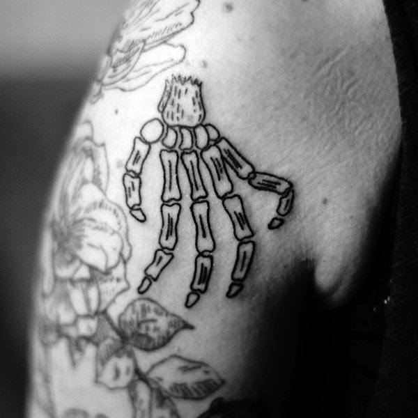 Small Skeleton Hand Bone Guys Tattoos