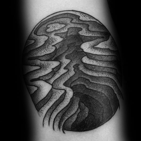 Small Terrain Landscape Guys Unique Forearm Tattoo Designs
