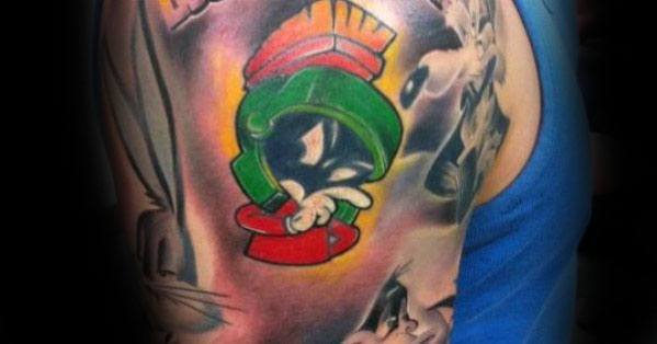 Small Unique Marvin The Martian Male Tattoo Inspiration