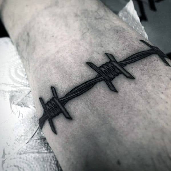 Small Unique Mens Barb Wire Band Tattoo Designs
