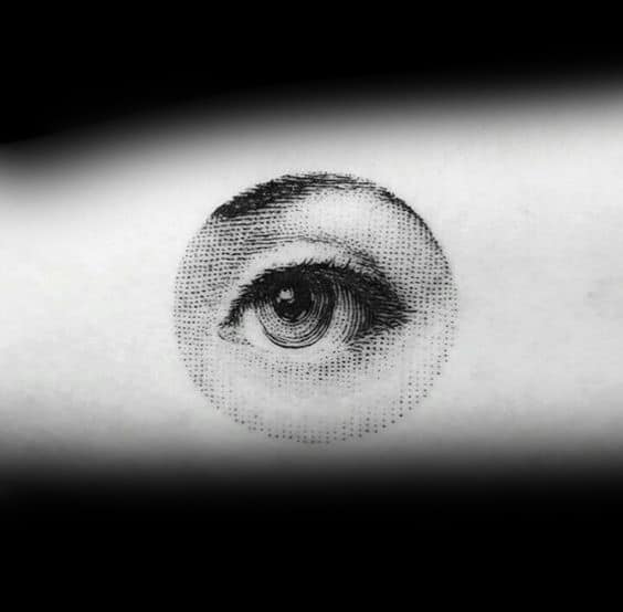 Small Unique Realistic Circle Eye Mens Arm Tattoos