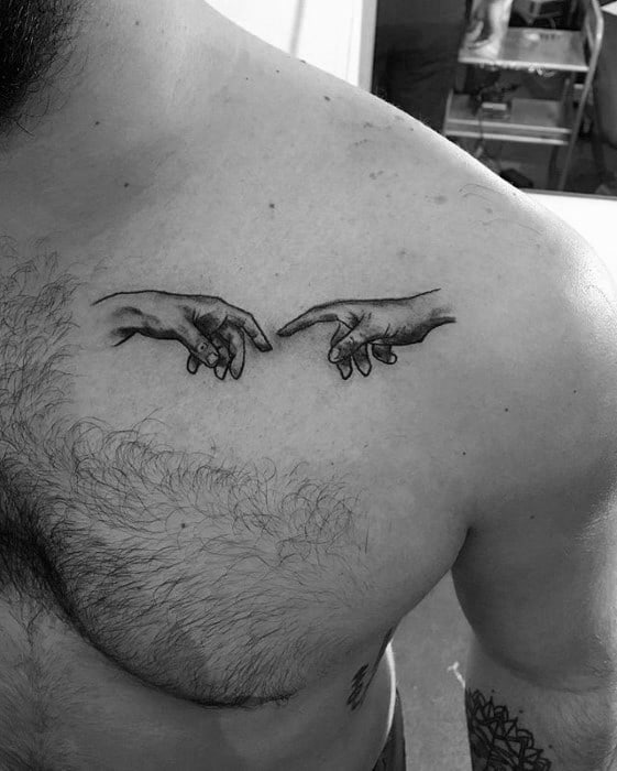 Small Upper Chest Guys The Creation Of Adam Tattoos