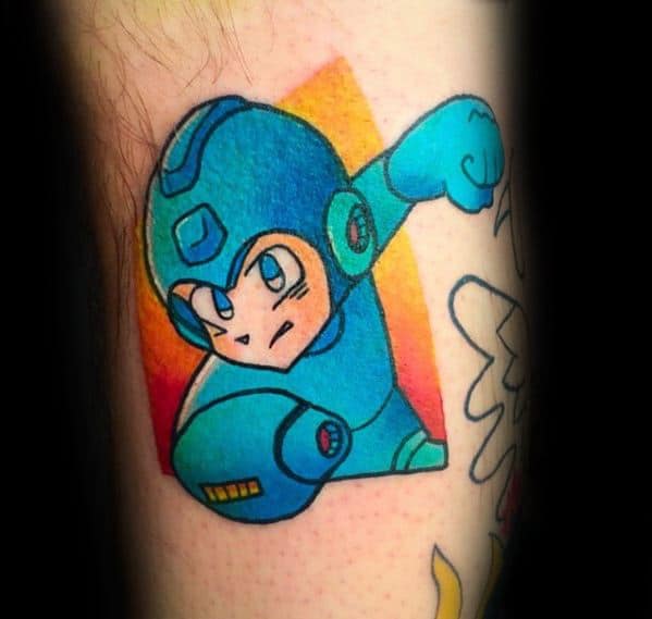 Small Video Game Incredible Megaman Tattoos For Men On Arm