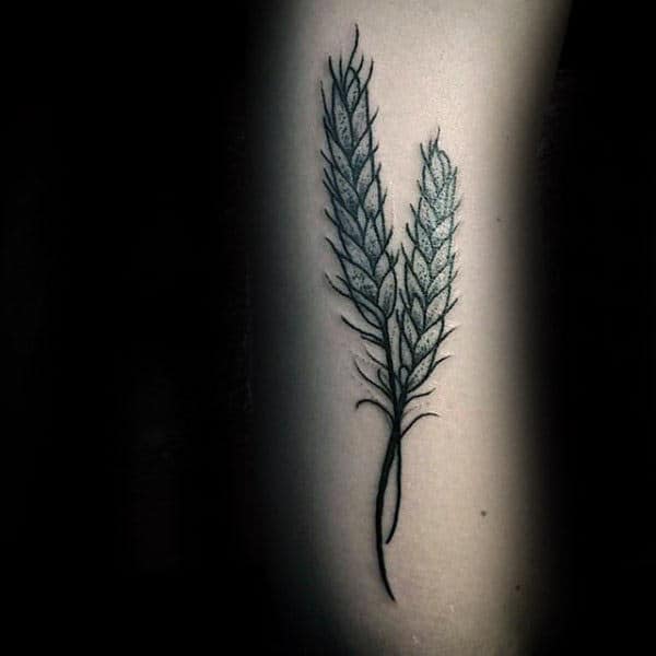Small Virgo Wheat Mens Arm Tattoo Inspiration