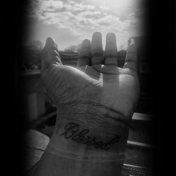 Small Wrist Blessed Guys Tattoos