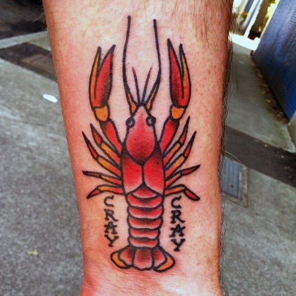 Small Wrist Crawfish Guys Tattoo Ideas