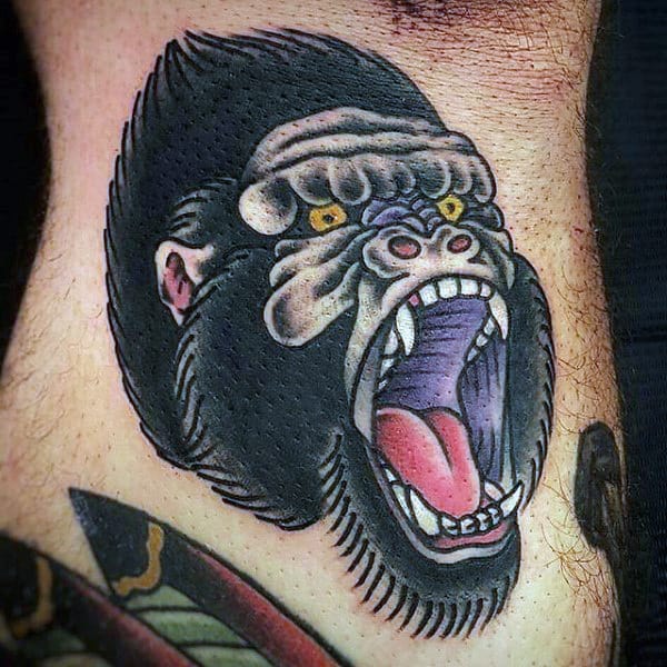 Small Wrist Mens Gorilla Tattoos