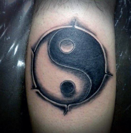 Small Yin Yang Designs Tattoos For Gentlemen On Bicep
