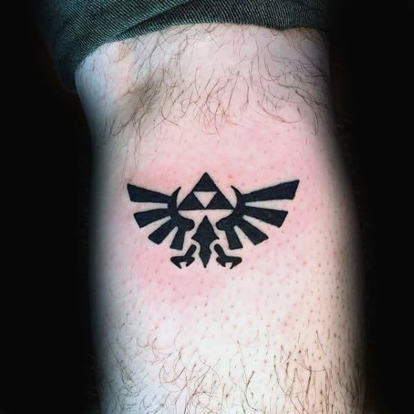 Small Zelda Triforce Mens Inner Arm Tattoos