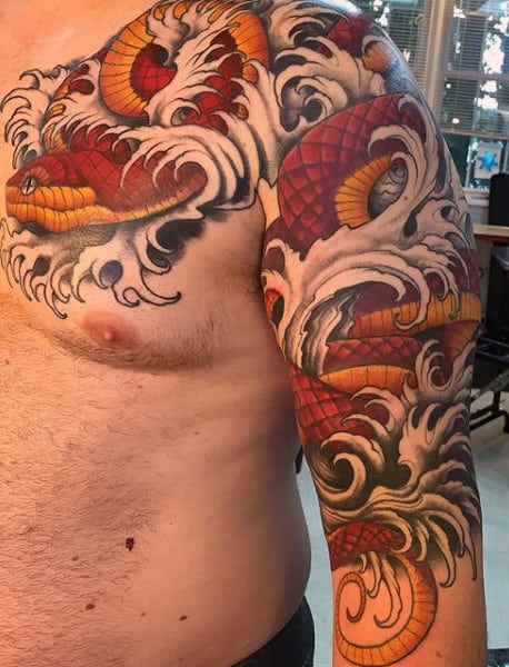 Snake Bite Tattoo For Men