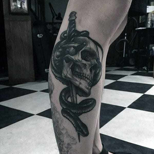 Snake Sword Tattoo For Guys