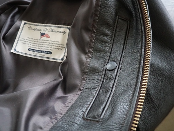 Snap Button Closed Interior Pocket On Mens Cockpit Usa G 1 Flight Jacket