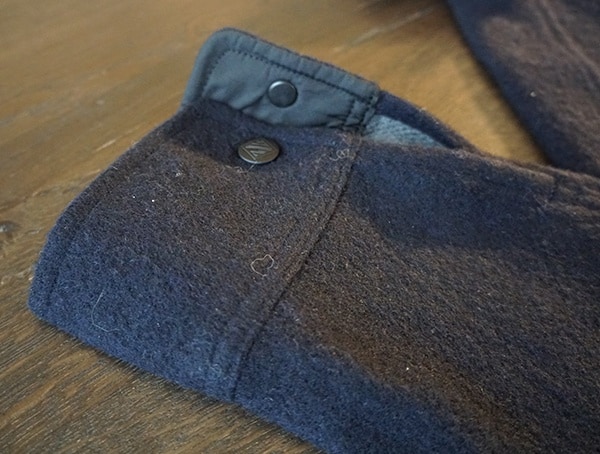 Snap Button Closure On Wrist Topo Designs Wool Shirt For Men