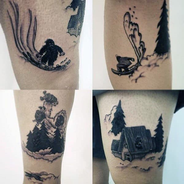Snowboarding Fun Tattoo Male Forearms