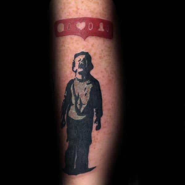 Social Network Banksy Mens Forearm Tattoo