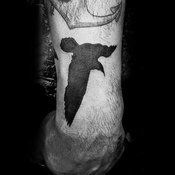 Solid Black Ink Guys Seagull Wirst Tattoo