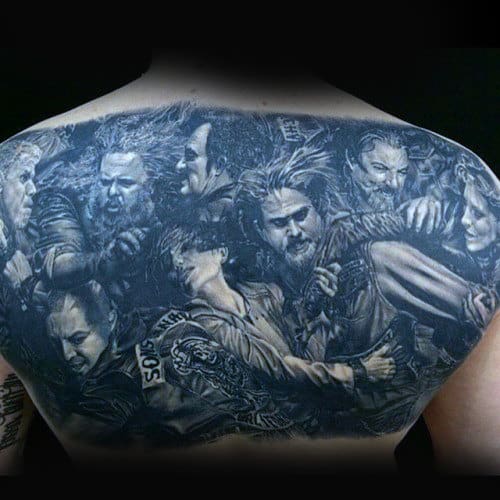 Sons Of Anarchy Biker Mens Back Tattoos