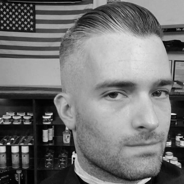 Sophisticated Mens Hair Comb Over Taper Fade