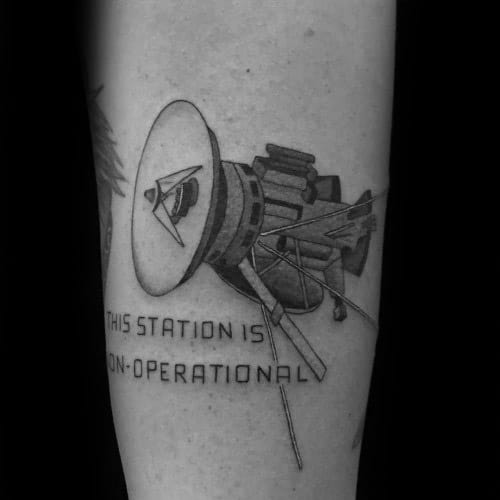 Space Station Arm Satellite Male Tattoos