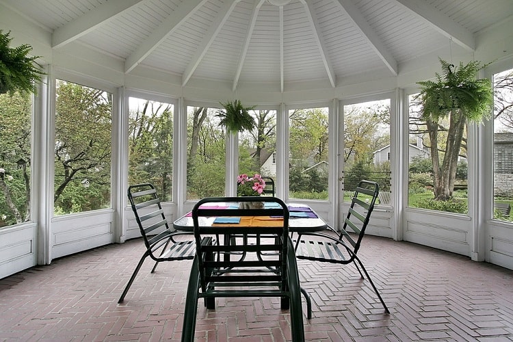 white screened porch