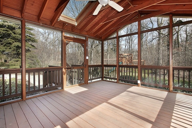 Spacious Wooden Screened In Porch