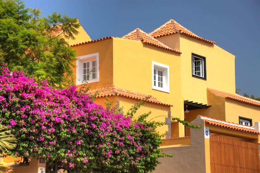 yellow spanish-style exterior