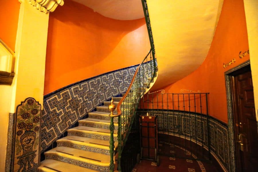 orange interior spanish-style home
