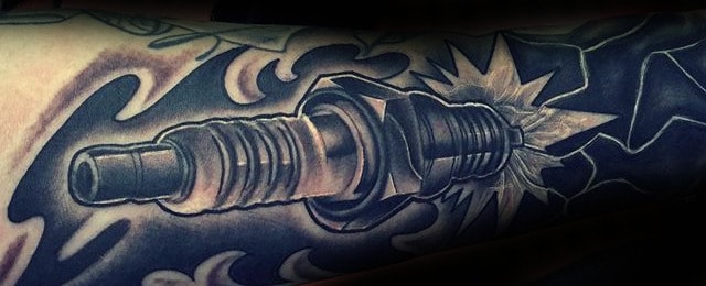 Spark Plug Tattoo Designs For Men