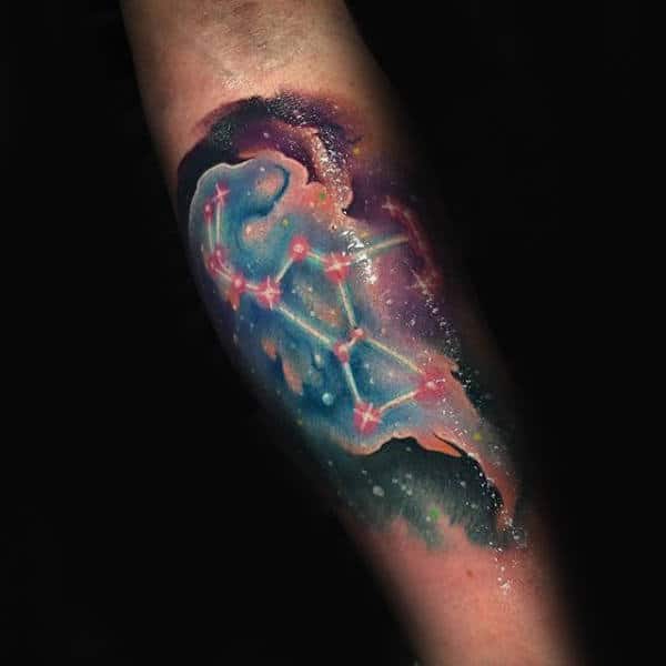Sparkling Constellation Astronomy Tattoo Male Forearms