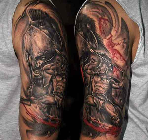 Spartan 300 Tattoos Men Sleeve